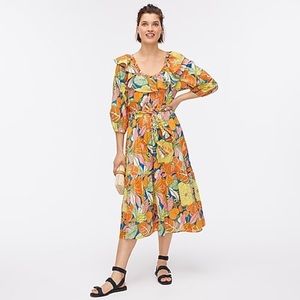 NWT J CREW Belted Tropical Dress 🌞